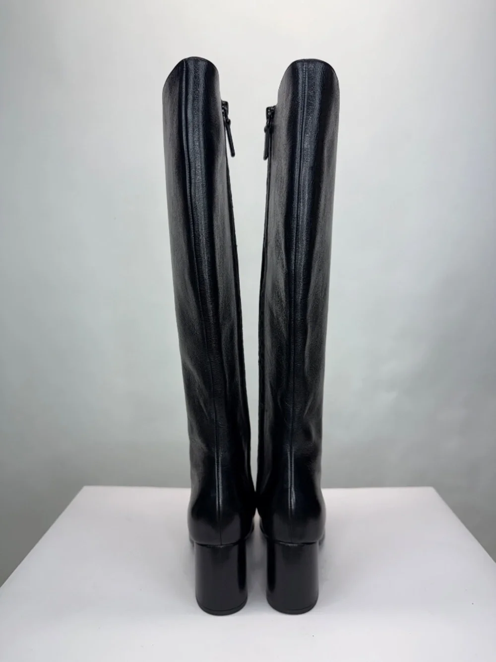New Tory Burch Banana Leather Knee High Boot Black Leather Sz 5